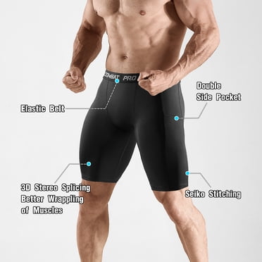 Niksa Compression Shorts For Men 2/4 Pack - Spandex Running Shorts With Pocket