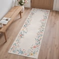 thumbnail image 4 of GENIMO 5'x7' Area Rug for Living Room, Machine Washable Non Slip Low Pile Rug for Bedroom Dining Room, Garden Floral, Linen Beige, 4 of 6