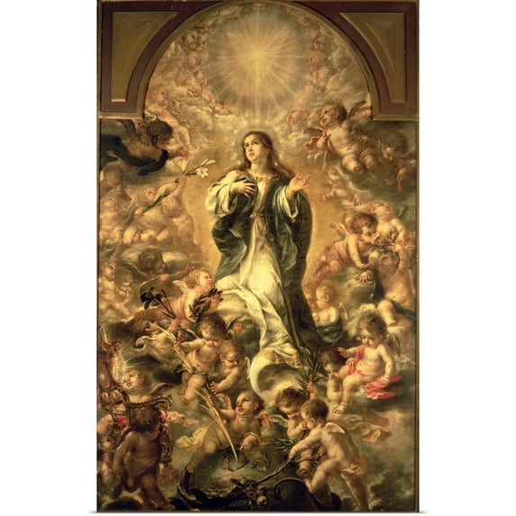 Great BIG Canvas | Rolled Juan (1622-1690) de Valdes Leal Poster Print entitled Immaculate Conception, 1670-1672