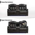 thumbnail image 7 of Comfort Stretch Manual Reclining Loveseat Recliner 2-Seater Sofa with Bass Speaker,Zero Gravity,LED Light,Cup Holders,USB Ports,Recliner Couch Chair for Living Room,Faux Leather,Black, 7 of 7
