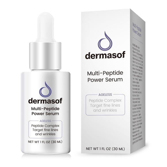 DERMASOF Multi Peptide Power Serum Suero de péptidos de ácido hialurónico para rostro Suero antienvejecimiento para suavizar líneas y arrugas Suero hidratante para rellenar y reparar la piel seca Hech
