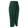 thumbnail image 6 of Women Casual Slit Wrap Asymmetrical Elastic High Waist Maxi Draped Solid Color Skirt Club Basic Leisure Dailywear, 6 of 8