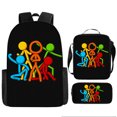 thumbnail image 1 of 3-piece Backpack Suit Cartoon Game Backpack Pencil Case Lunch Bag Backpack Combination-tueuio1, 1 of 4