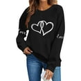 thumbnail image 4 of zbxnLI Valentine's Day Top for Womens Crew Neck Sweatshirt Graphic Tee Long Sleeve Shirts Spring Pullover Outfits, 4 of 6