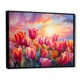 thumbnail image 2 of Designart "Sunset Glow Among Tulips III" Tulips Floater Framed Canvas Art Print, 2 of 5