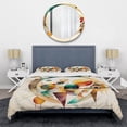 thumbnail image 3 of Designart "Watercolor Kaleidoscope of Colors IV" Modern Bedding Covert Set - Abstract Geometric Green Abstract Bed Set With 2 Shams, 3 of 6