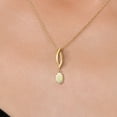 thumbnail image 3 of Gem Stone King 10K Yellow Gold White Ethiopian Opal Pendant Necklace for Women | 0.32 Cttw | Gemstone October Birthstone | Oval Cabochon 6X4MM | With 18 inch Chain, 3 of 6