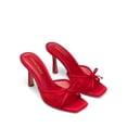 thumbnail image 3 of DREAM PAIRS Women's Square Open Toe Heels With Bow Vintage Slip on Stiletto High Backless Dressy Sandals for Daily Party, 3 of 8