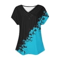 thumbnail image 4 of Fiudx Liquidación de Ahorros de Verano Top Informal de Primavera y Verano de Manga Corta con Cuello En V para Mujer, 4 of 5
