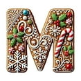 thumbnail image 2 of HCBY 26 Gingerbread Alphabet Ornaments for Christmas Tree Candy Cane Initial Letter B Pendant with Berries Pattern Mini Monogram Hanging Decorations for Party Gifts DIY Decor(M,3.1"), 2 of 5