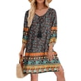 thumbnail image 2 of Vestido Zeagoo para mujer con volantes y cuello en V, negro, talla L, 2 of 6