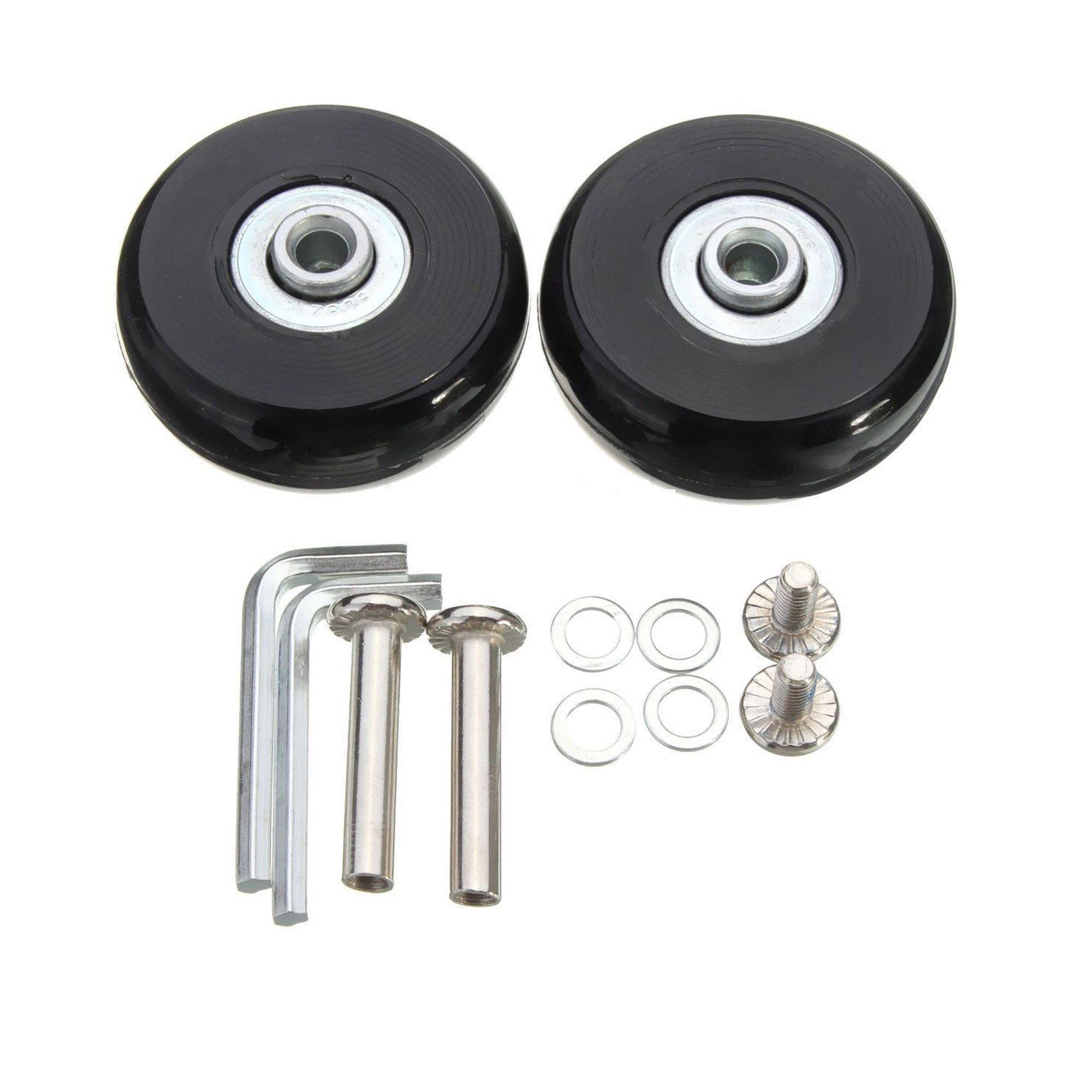 2Pcs/ 4pcs Luggage Replacement Wheels Axles Rubber Deluxe Repair OD 50mm Metal 