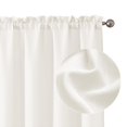 thumbnail image 1 of Chyhomenyc Bennet Cortinas color marfil de 54 pulgadas de largo, 2 paneles de lino sintético con textura semitransparente, filtrado de luz, suave y aireado, con bolsillo para barra, cortinas para trat, 1 of 1