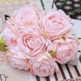 thumbnail image 2 of Cabeza de flor de rosa de tela de seda, flor artificial, flor artificial, decoración del hogar para bodas, disfraces, 2 of 6