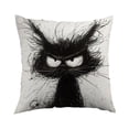 thumbnail image 2 of Streamlined Daily Black Line Fry Cats Pillow Cover Office Bedroom Pillow Cover Home Decoration, 2 of 6