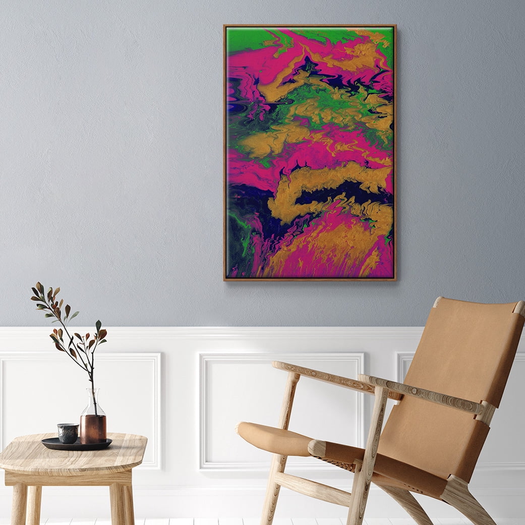 M48 Framed Premium Gallery Wrapped Canvas - Ready to Hang - 17 x 25 - Walnut Floating Frame