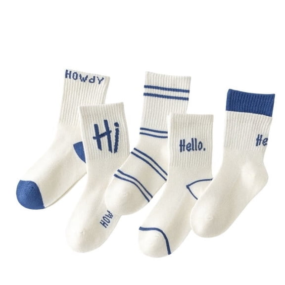 XEGLSBU Girls Socks Floor for School Summer Mid Tube Socks for Kids Cartoon Thin Breathable Autumn Fashion 5 Pairs Size XL