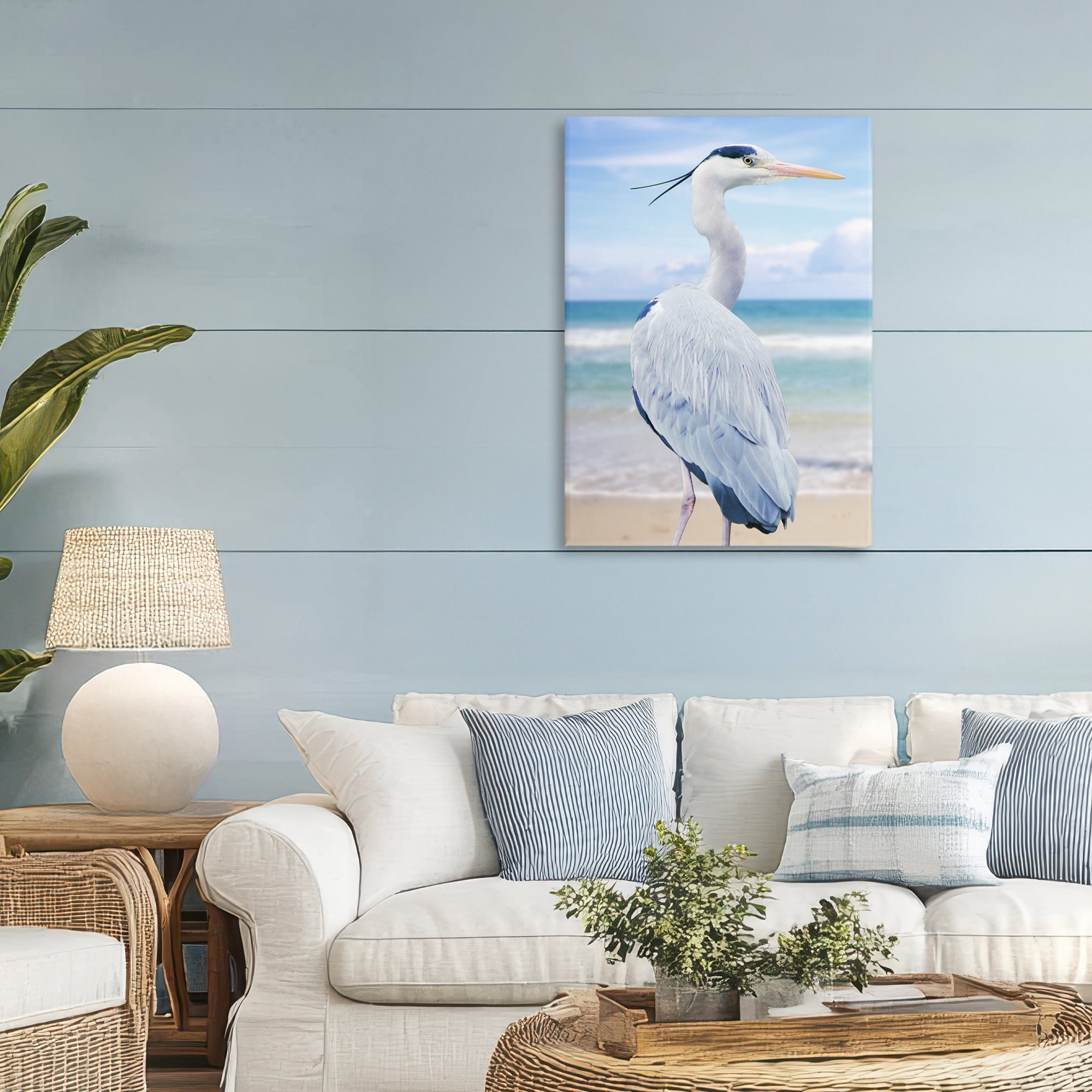 Stupell Industries Vacationing Heron by Seaside Canvas Wall Art, design by Marcus Prime
