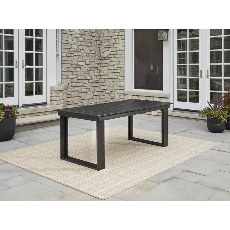 Better Homes & Gardens Ezra Outdoor HDPE Dining Table, Black