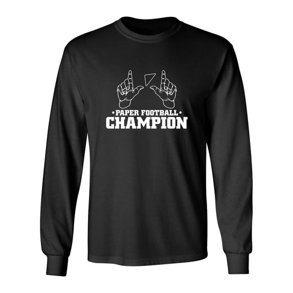 Paper Football Champion Sarcastic Novelty Gift Idea Adult Humor Funny Men's Long Sleeve Shirts