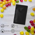 thumbnail image 2 of 100 pcs resealable stand up pouches, odor proof bags, sealable foil bags for packaging - black, 2 of 5