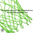 thumbnail image 6 of Luxtrada Glow In The Dark Outdoor Basketball Net Nylon Glowing Basketball Hoop Rim Net All Weather Thick Replacement Standard Size Net Rim Hoop Heavy Duty 12 Loops (Green), 6 of 9