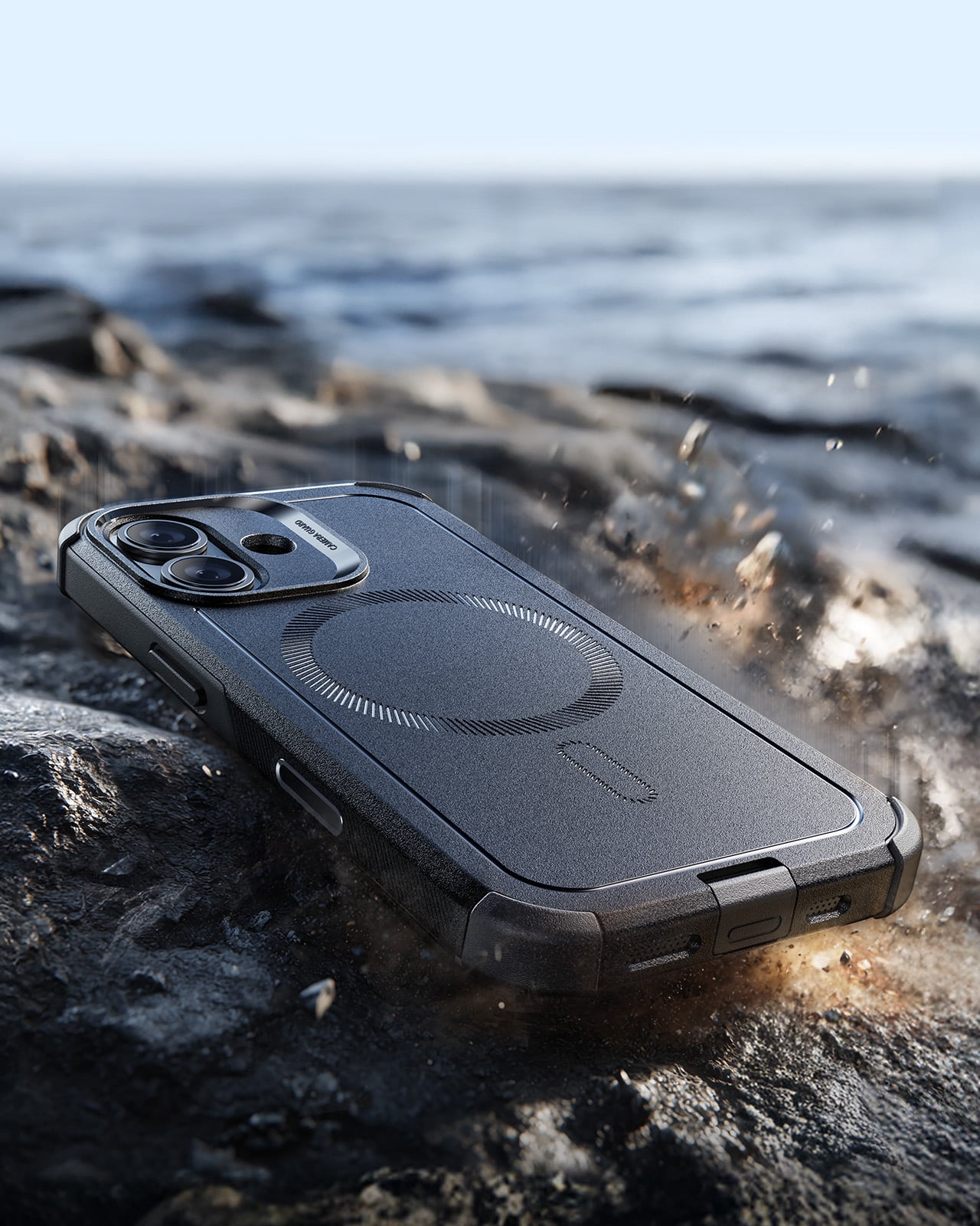 ESR Case Compatible with iPhone 17, 7X Military-Grade Drop Protection with Camera Control Button, MagSafe Compatible Shock-Absorbing Rugged Cover, Black