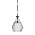 thumbnail image 1 of Toltec 93-NAB-4660 Carina Chain Hung Pendant In New Age Brass Finish With 11.5" Clear Ribbed Glass, 1 of 1