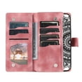 thumbnail image 4 of Dteck for Samsung Galaxy A16 5G Wallet Case Magnetic Cover Zipper Cash Pocket Handbag Multi 8 Card Slots Holder Wrist Strap Lanyard, Pink, 4 of 5