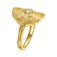 thumbnail image 4 of Ross-Simons 18kt Gold Over Sterling Ripple Ring With Diamonds, Women's, Adult, 4 of 8