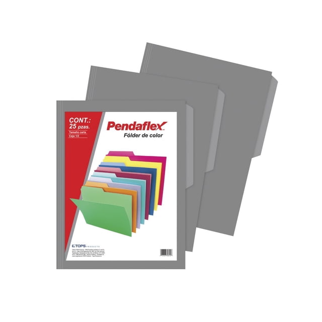 Fólder Pendaflex Gris Carta Ceja 1/2 paquete C/25