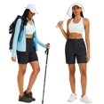 thumbnail image 2 of Women's 7" Quick Dry Hiking Cargo Shorts Water-resistant Lightweight Golf Athlectic Casual Shorts with 5 Pockets Black 2XL, 2 of 9