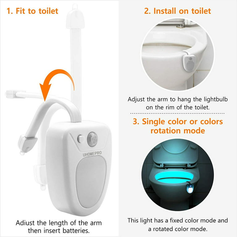 MIEFL Toilet Light Motion Sensor 16 Colors Changing (2 Pack),LED Glow Bowl  Inside Toilet Light, Smar…See more MIEFL Toilet Light Motion Sensor 16