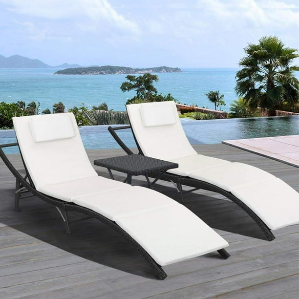 Lacoo 3 Pcs Patio Furniture Outdoor, Outdoor Furniture Loungers