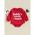 thumbnail image 2 of Suealasg Baby Girls Valentine’s Day Romper Infant Long Sleeve Crewneck Heart Letter Pattern Bodysuits Jumpsuits 3M 6M 12M 18M Casual Spring One Piece Clothes for Infant Girls, 2 of 7
