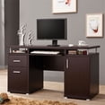 thumbnail image 2 of Bowery Hill Contemporary 2 Drawer Home Office Computer Desk in Cappuccino, 2 of 3