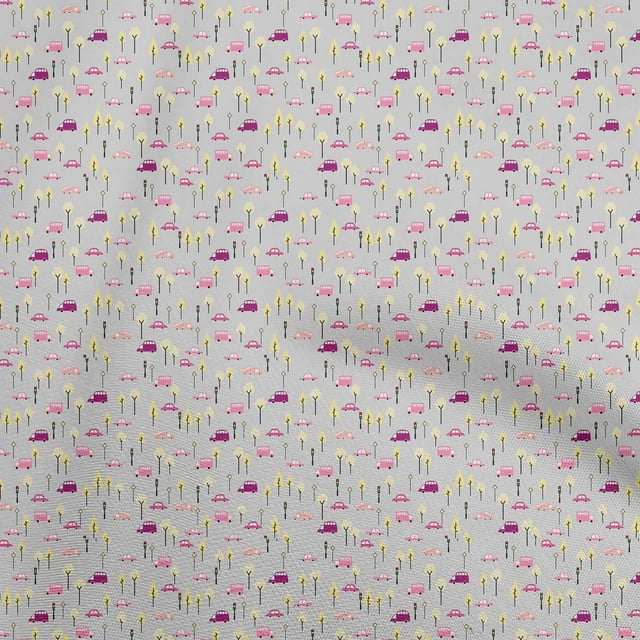 oneOone Cotton Poplin Gray Fabric Transport Sewing Craft Projects Fabric Prints By Yard 42 Inch Wide