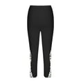 thumbnail image 5 of Stamzod Yoga Pants Women Capri Leggings Summer Solid Color Elastic Waist Lace Cropped Pants Casual Slim Fit Stretch Plus Size Capris for Women Black XXXL, 5 of 6