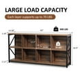 thumbnail image 2 of 8 Cube Storage Organizer Bookshelf, Industrial Horizontal Bookcase, Accent Cubby Shelf for Living Room, Home and Office, 63 Inches, 2 of 5