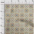 thumbnail image 2 of oneOone Polyester Spandex Beige Fabric Asian Ornaments Floral Tile Craft Projects Decor Fabric Printed By The Yard 56 Inch Wide, 2 of 4