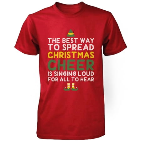 Best Way to Spread Christmas Cheer Holiday Graphic Tee -Red Cotton (Best Way To Spend Christmas)
