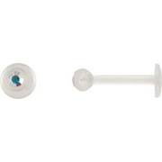 Plastic Crystal Accent Labret Ring, Clear
