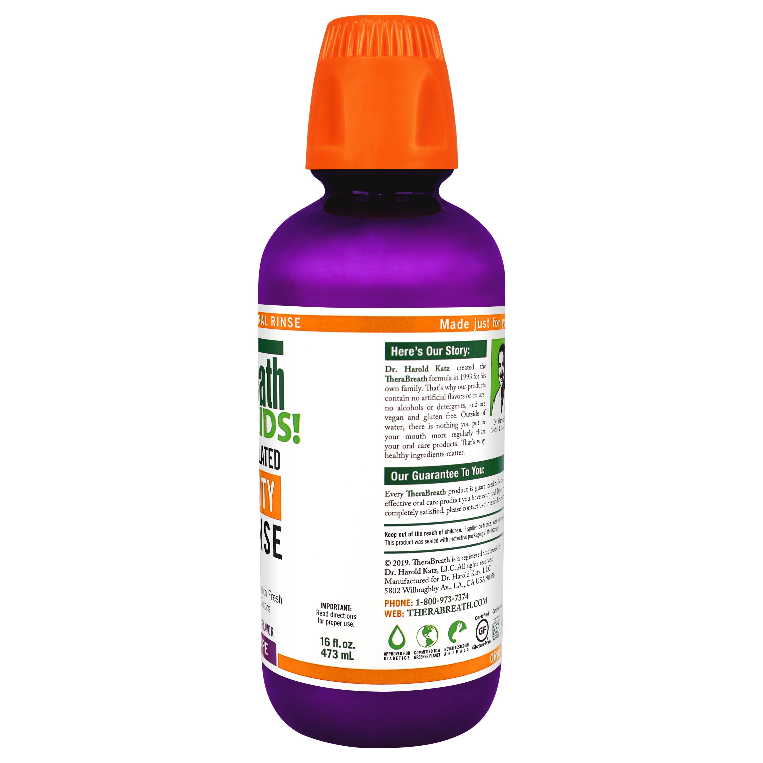 TheraBreath for Kids! Gorilla Grape Anti Cavity Oral Rinse, 16 fl oz