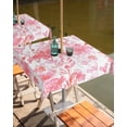 thumbnail image 2 of Fsddascl Watercolor Pink Floral Outdoor Tablecloth - 54x54 Inch Square Dining Table Cover, Pink Ombre Botanical Summer Waterproof Outdoor Table Cloth with Umbrella Hole & Zipper for Picnic/Patio, 2 of 7