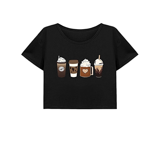 Top corto para mujer, ropa deportiva de verano, elegante camiseta con cuello redondo para caminar de viaje L