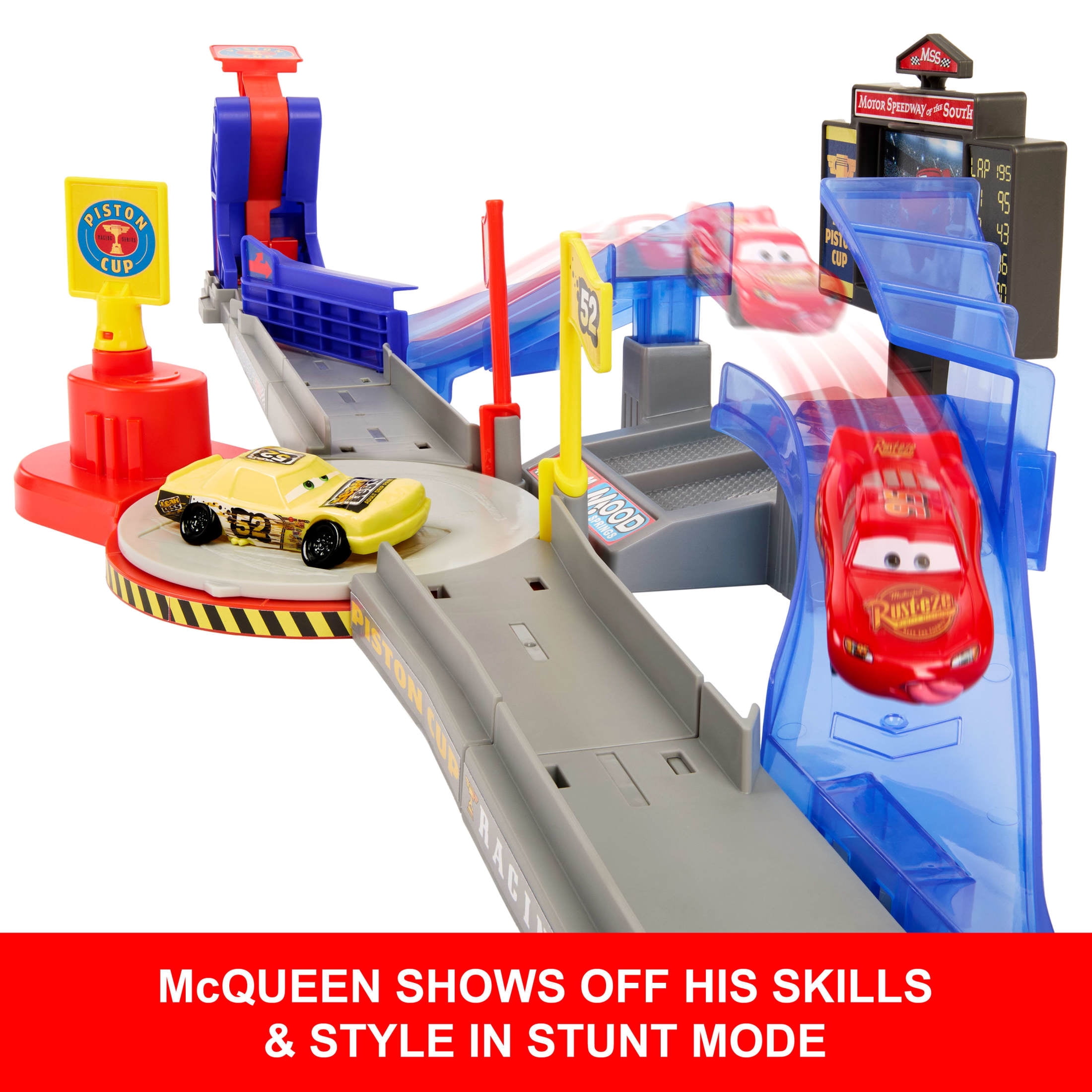 Disney and Pixar Cars Piston Cup Stunting Speedway Playset with Lightning McQueen Toy Car