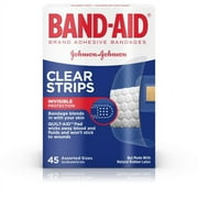 BAND-AID Clear Strips Invisible Technology, Assorted, 45 Each (Pack of 3)