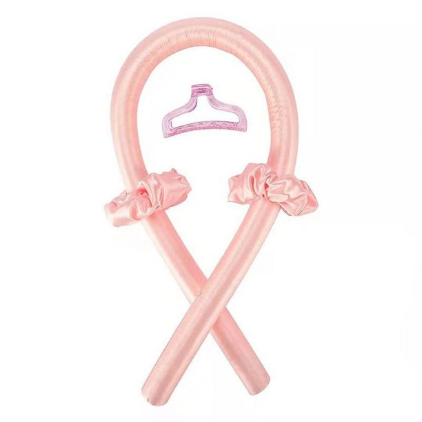 ZHAOCHENG (Rosa) Diadema con varilla para rizar sin calor, sin calor, varilla para rizar con cinta de seda, rizadores de cabello con pinza para el cabello, perezoso, natural, onda suave, bricolaje, he