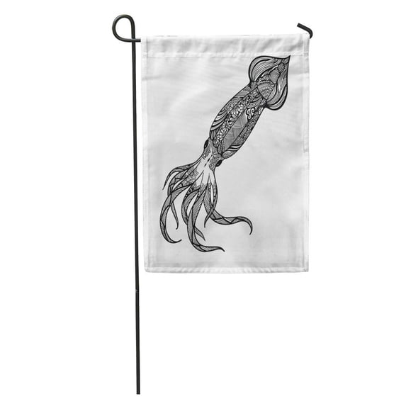 LADDKE Large Squid Kraken The Inhabitant of Ocean Glubokokvodny Monster Line Garden Flag Decorative Flag House Banner 12x18 inch