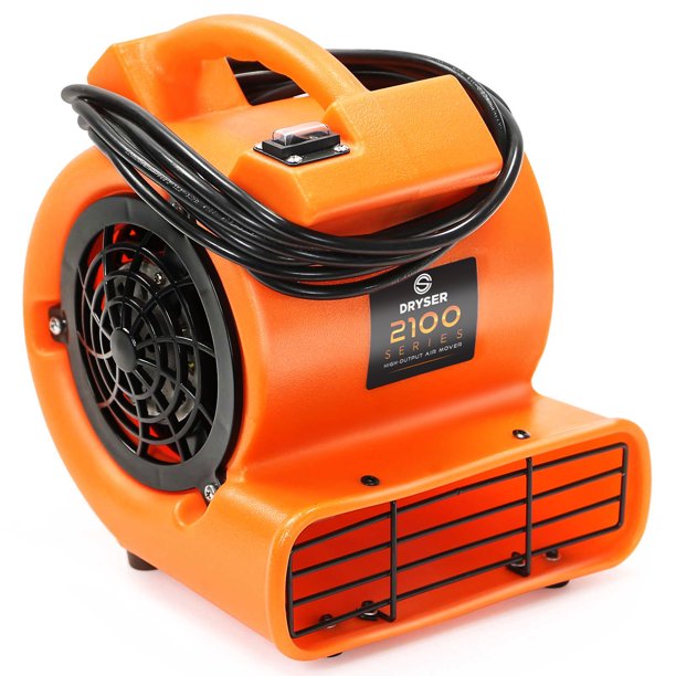 Dryser Mini Air Mover Carpet Dryer 1/12 HP Industrial Floor Fan Orange Carpet Drying Fan Floor
